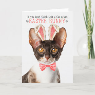 Cartes Pour Fêtes Annuelles Cornish Rex Cat en Lapin Oreilles pour Pâques