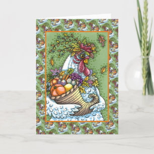 CARTES POUR FÊTES ANNUELLES CORNUCOPIA HEN, GRÂCE À LA RÉCOLTE DE POULET
