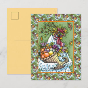 CARTES POUR FÊTES ANNUELLES CORNUCOPIA HEN, GRÂCE À LA RÉCOLTE DE POULET