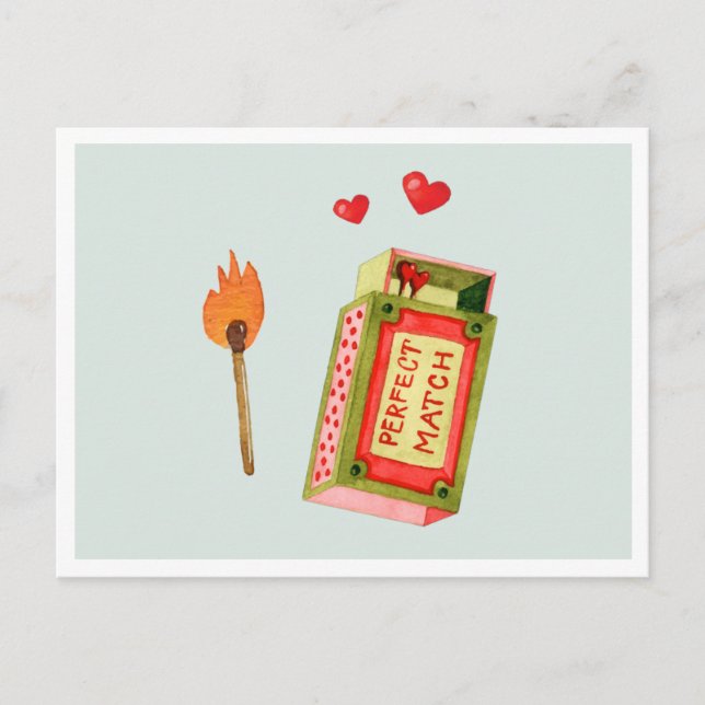 Cartes Pour Fêtes Annuelles Correspondance parfaite | Cute Aquarelle Valentine (Devant)