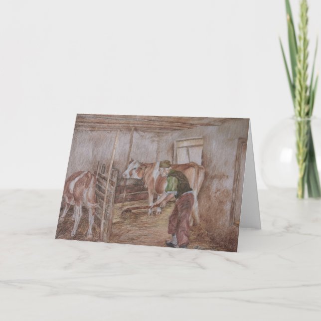 Cartes Pour Fêtes Annuelles Corvées de grange (Devant)
