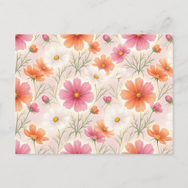 Cartes Pour Fêtes Annuelles Cosmos Blossoms Pastel Harmony (Devant)