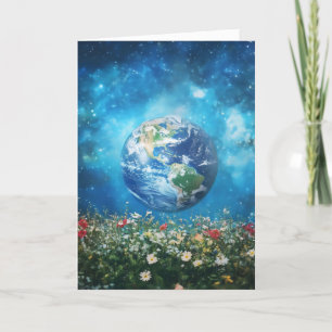 Cartes Pour Fêtes Annuelles Cosmos des fleurs de la Terre