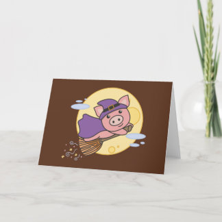 Cartes Pour Fêtes Annuelles Costume de sorcière de porc Halloween pour enfants