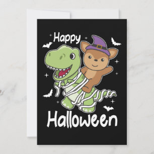 Cartes Pour Fêtes Annuelles Costume de T-Rex de cerf Happy Halloween momie