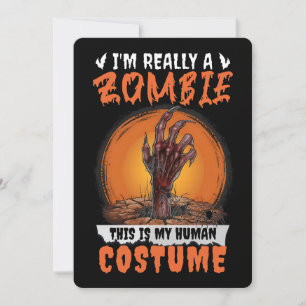 Cartes Pour Fêtes Annuelles Costume d'Halloween d'horreur de zombie effrayant 