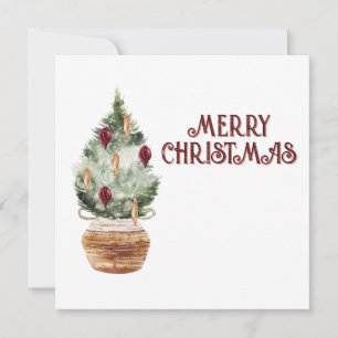 Cartes Pour Fêtes Annuelles Cosy arbre de Noël vintage