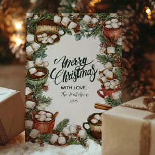 Cartes Pour Fêtes Annuelles Cosy Hot Cocoa Mug Joyeux Noël