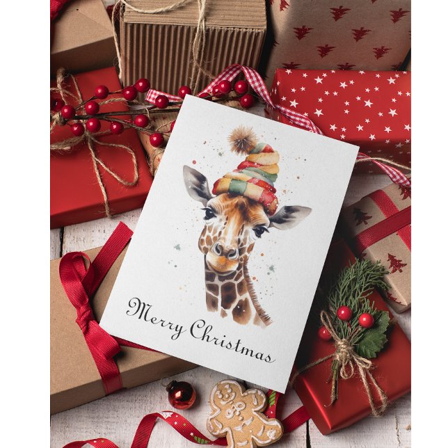 Cartes Pour Fêtes Annuelles Cosy Safari Noël, personnalisé (Créateur téléchargé)