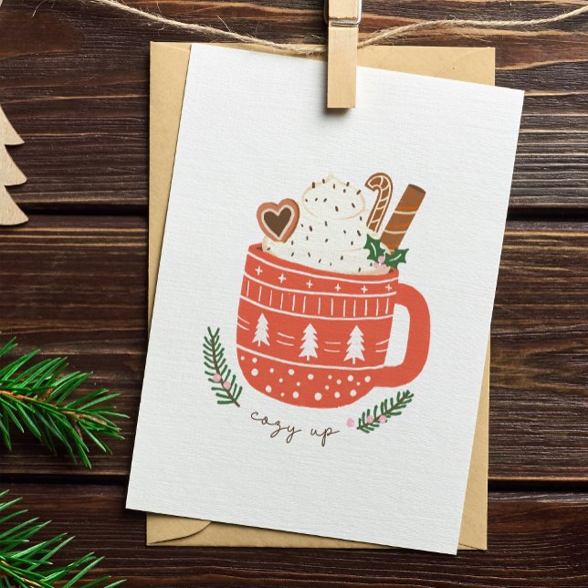 Cartes Pour Fêtes Annuelles Cosy Up Hot Cocacao Mug Noël (Créateur téléchargé)