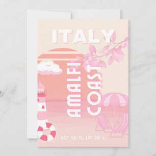 Cartes Pour Fêtes Annuelles Côte d'Amalfi, Art du voyage, Voyage à Preppy, Pas