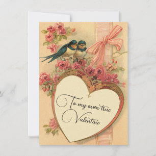Cartes Pour Fêtes Annuelles Cottagecore Vintage Bird Valentine's