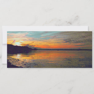 Cartes Pour Fêtes Annuelles Coucher de soleil peint