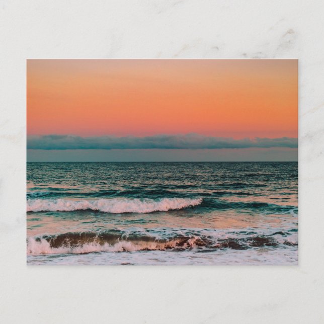 Cartes Pour Fêtes Annuelles coucher de soleil sur la mer (Devant)