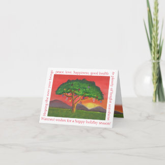 Cartes Pour Fêtes Annuelles Coucher du soleil de Noël d'acacia