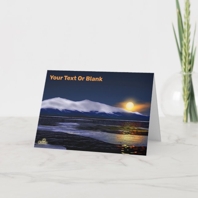 Cartes Pour Fêtes Annuelles Coucher Du Soleil Sur La Glace (Devant)