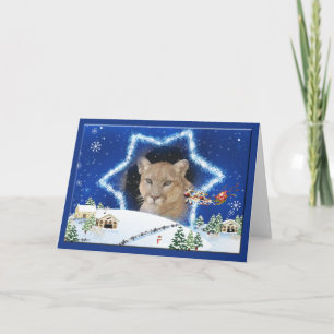Cartes Pour Fêtes Annuelles Cougar Christmas Greeting Card