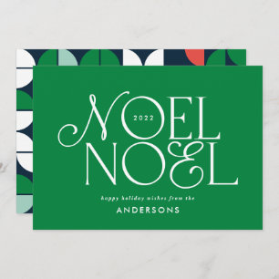 Cartes Pour Fêtes Annuelles Couleur brillant Noel Noël script géométrique H