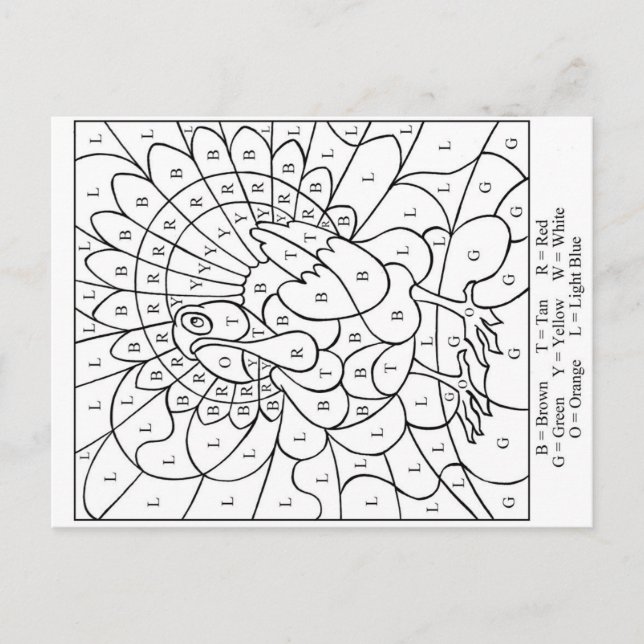 Cartes Pour Fêtes Annuelles Couleur d'action de grâce par lettre (Devant)