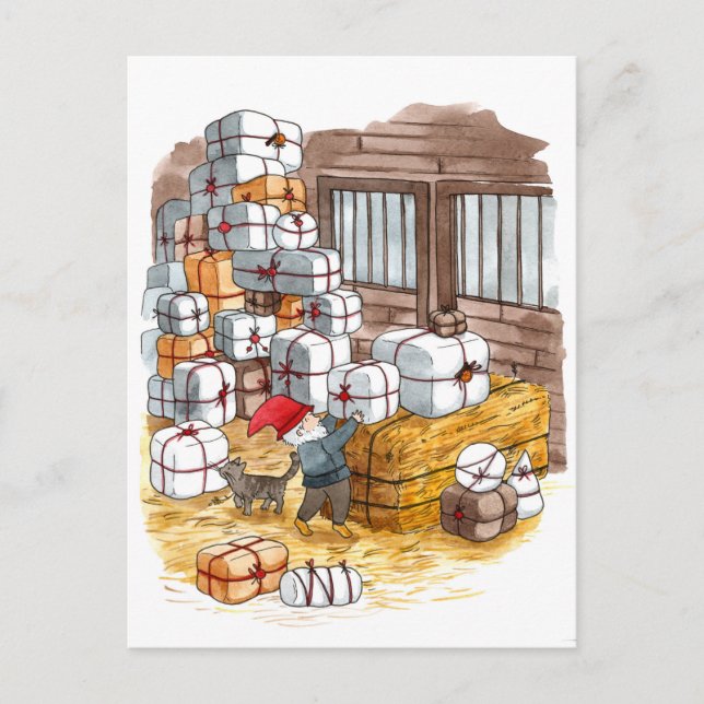 Cartes Pour Fêtes Annuelles Couleur traditionnelle suédoise Tomten Noël (Devant)