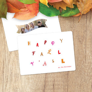 Cartes Pour Fêtes Annuelles Couleurs d'automne festives Type Happy Fall Y'all
