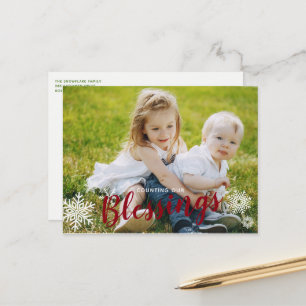 Cartes Pour Fêtes Annuelles Counting our Blessings Holiday Photo postcard