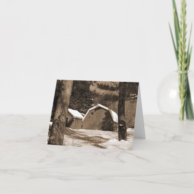 Cartes Pour Fêtes Annuelles Country Barn (Devant)