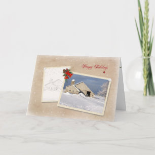 Cartes Pour Fêtes Annuelles Country Grange Joyeuses Fêtes