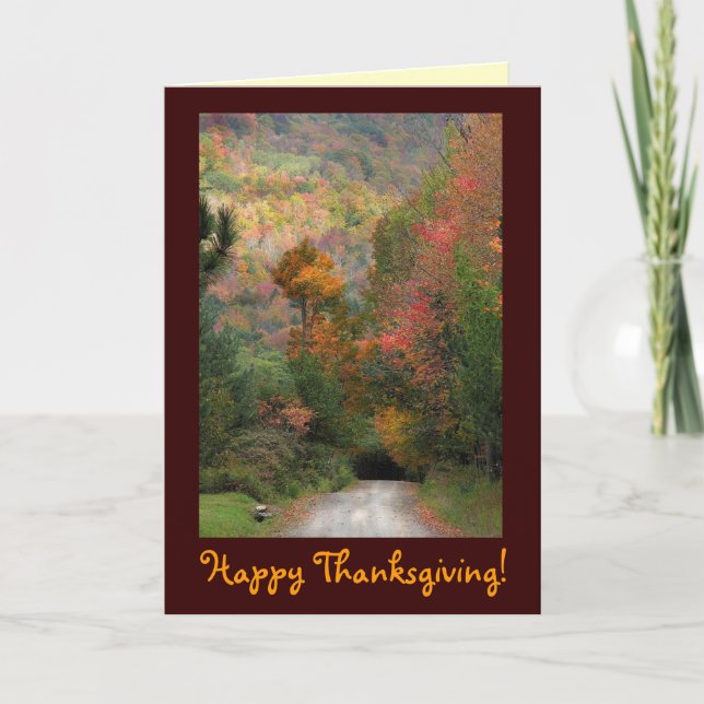 Cartes Pour Fêtes Annuelles Country Road Thanksgiving (Devant)