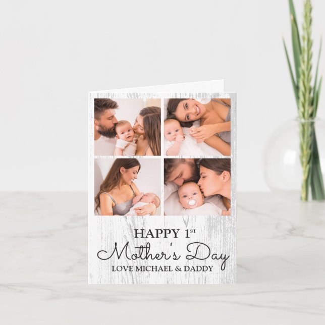 Cartes Pour Fêtes Annuelles Coupe photo moderne Happy First Mothers Day (Devant)
