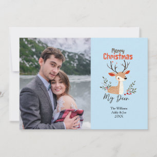 Cartes Pour Fêtes Annuelles Couple Christmas Reindeer Photo Fête
