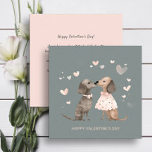 Couple de chiens mignons Saint Valentin