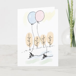 Cartes Pour Fêtes Annuelles Couple d'esprit libre sur une aventure de vélo ens