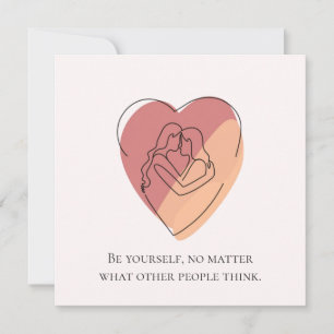 Cartes Pour Fêtes Annuelles Couple lesbien en ligne Art Coeur avec message