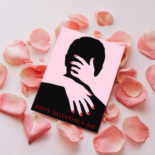 Cartes Pour Fêtes Annuelles Couple photo rose et noir Partenaire Typographie r