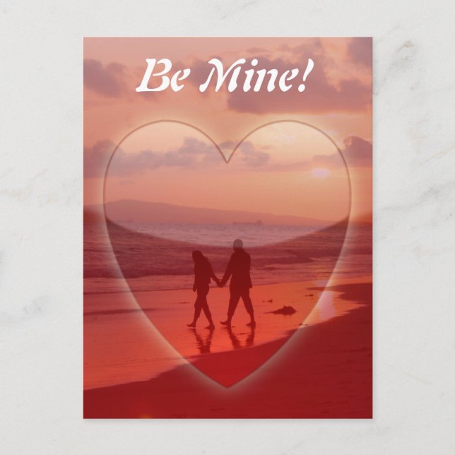 Cartes Pour Fêtes Annuelles Couple sur la plage Valentine (Devant)