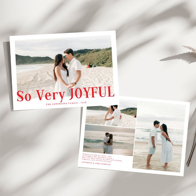 Cartes Pour Fêtes Annuelles Couples de Noël modernes si joyeux Rouge (Créateur téléchargé)