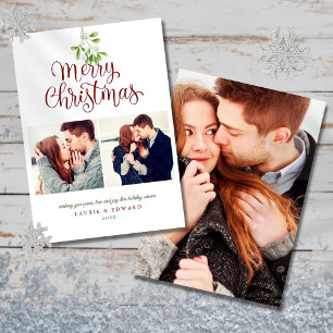 Cartes Pour Fêtes Annuelles Couples Mistletoe Joyeux Noël 3 Photo