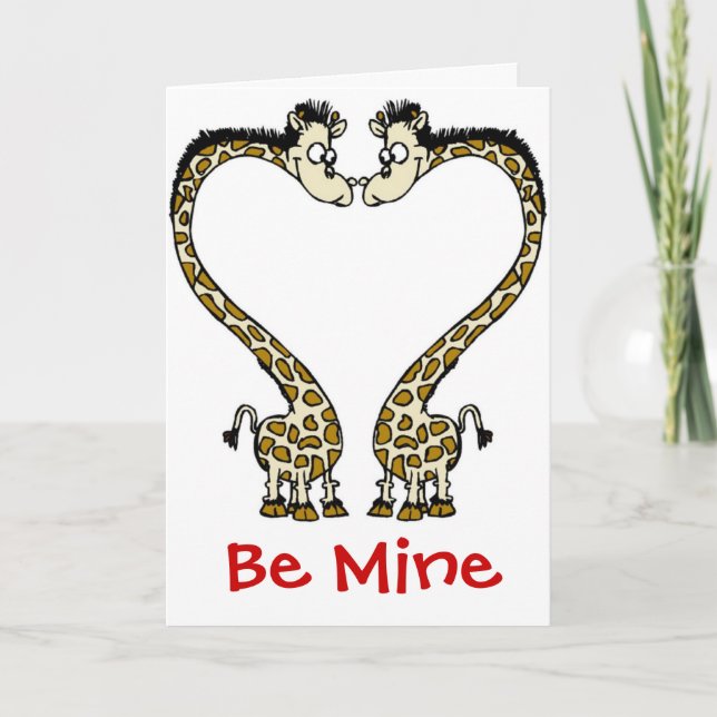 Cartes Pour Fêtes Annuelles Couples Valentine d'amour de Carte-Girafe (Devant)