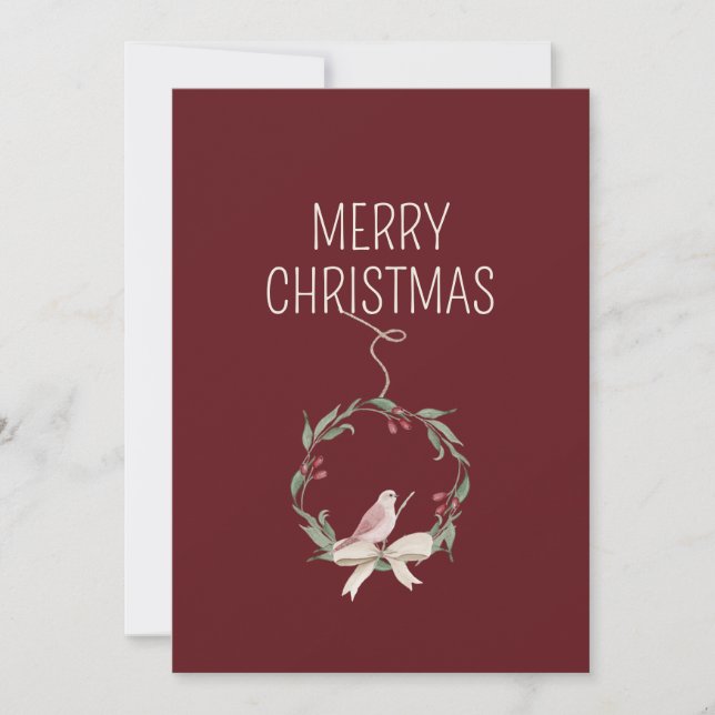 Cartes Pour Fêtes Annuelles Courbe de Noël Fête Rouge personnalisée (Devant)