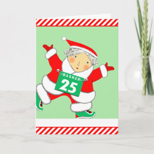 Cartes Pour Fêtes Annuelles Coureur Noël