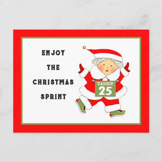 Cartes Pour Fêtes Annuelles Coureurs Noël (Devant)