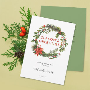 Cartes Pour Fêtes Annuelles Couronne de fête de Noël pour les entreprises