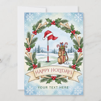 Cartes Pour Fêtes Annuelles Couronne de golf Noël