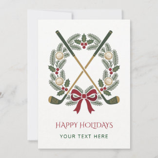 Cartes Pour Fêtes Annuelles Couronne de golf Noël