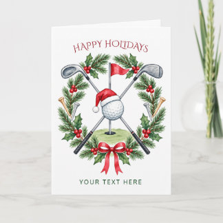 Cartes Pour Fêtes Annuelles Couronne de golf Noël