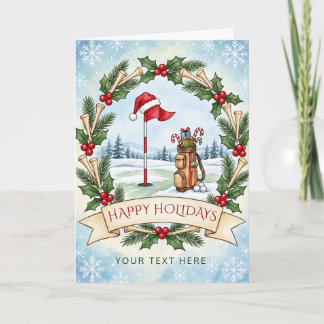 Cartes Pour Fêtes Annuelles Couronne de golf Noël