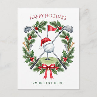Cartes Pour Fêtes Annuelles Couronne de golf Noël