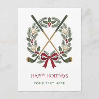 Cartes Pour Fêtes Annuelles Couronne de golf noeud de Noël