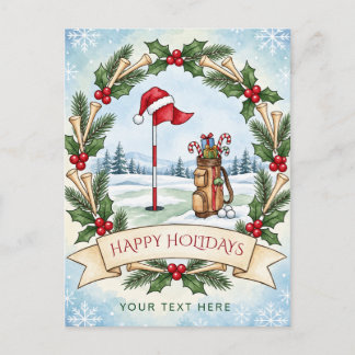 Cartes Pour Fêtes Annuelles Couronne de golf noeud de Noël
